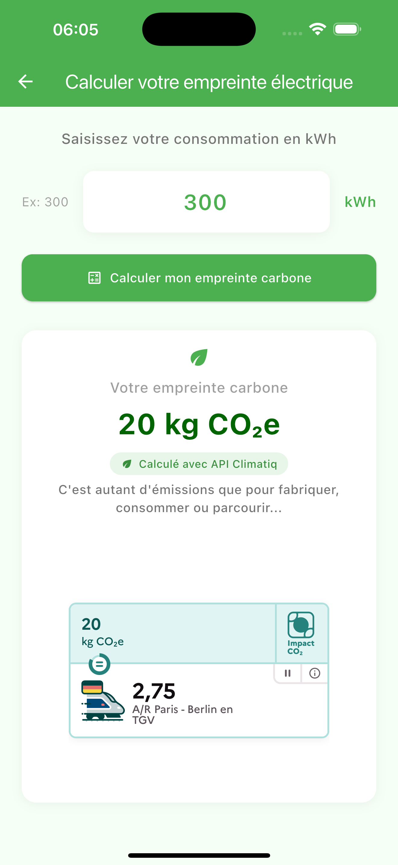 EcoTrackr - Application suivi environnemental - Empreinte électrique détaillée